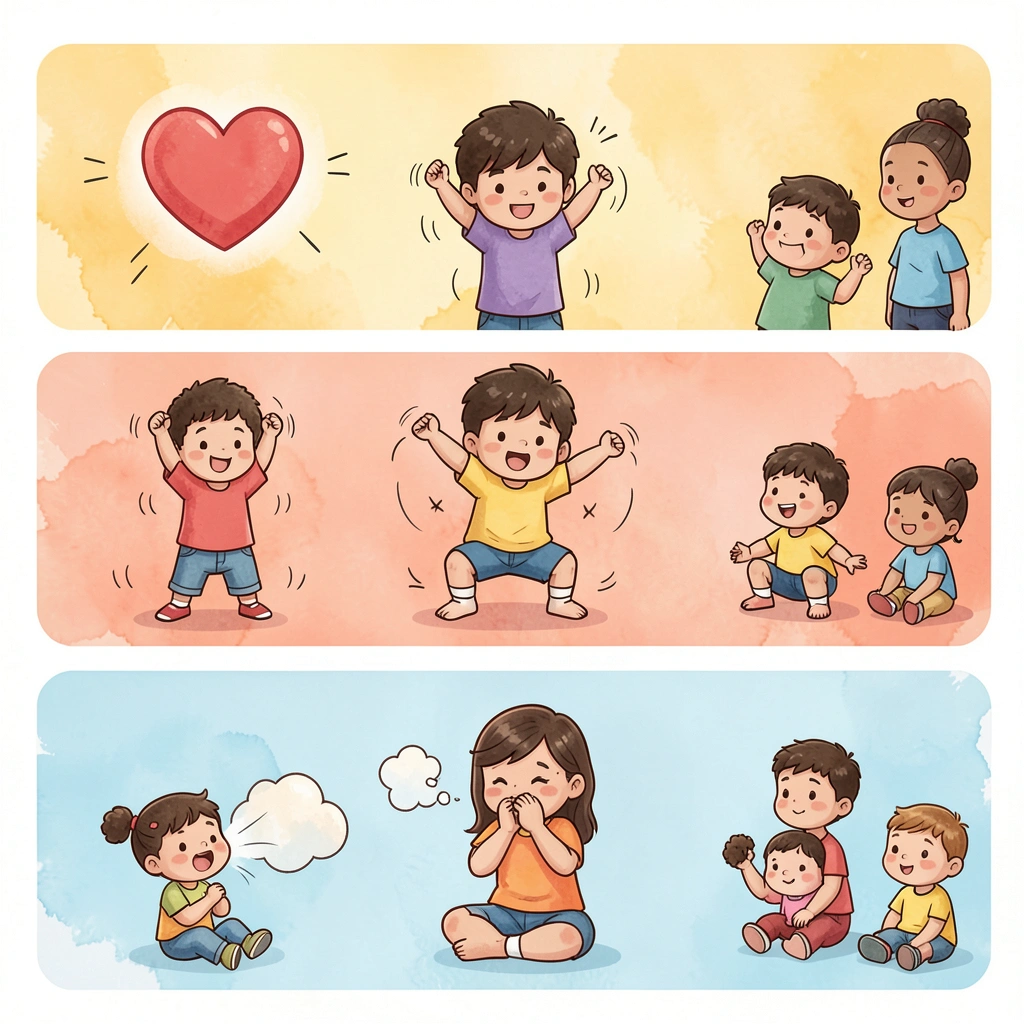 Ilustracja rozgrzewki — trzy ćwiczenia - Szablony - Dzień Tańca