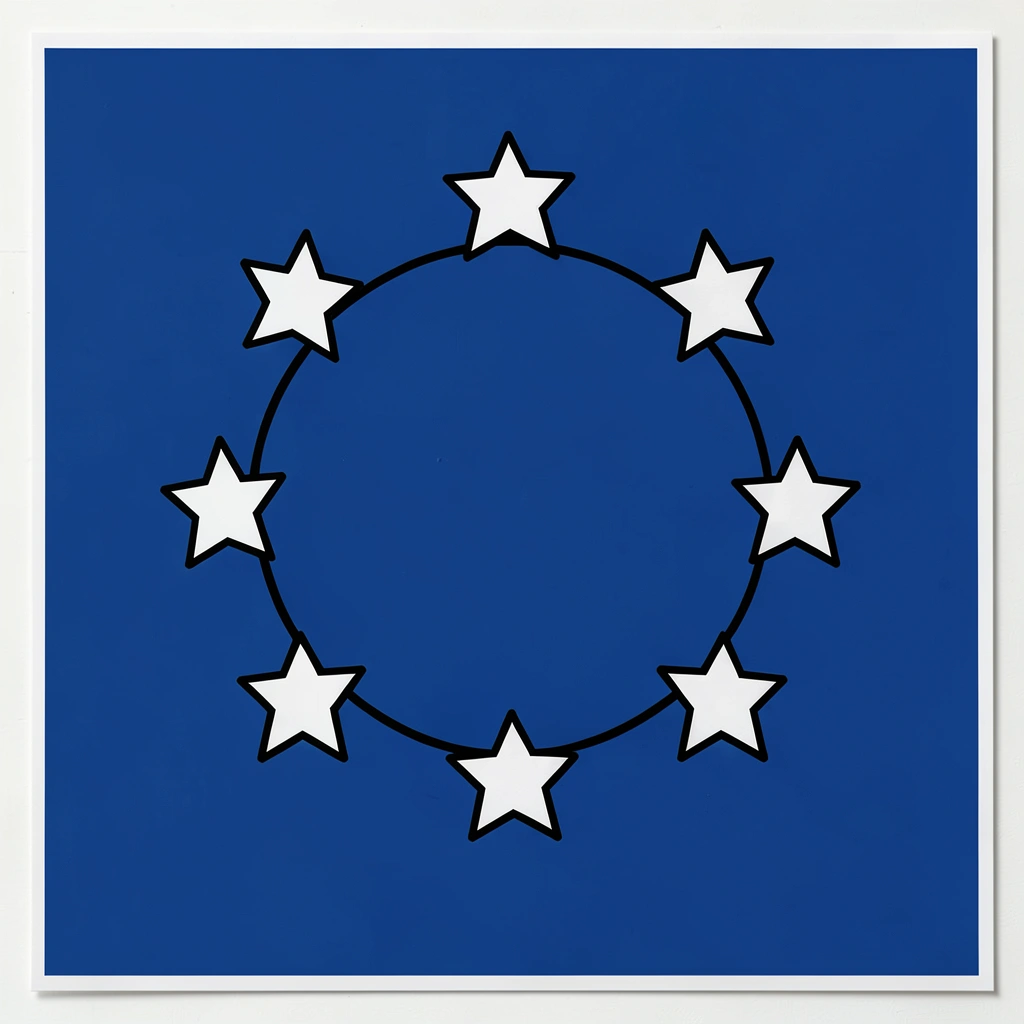 Kontur flagi Unii Europejskiej (duża karta) - Szablony - Unia Europejska