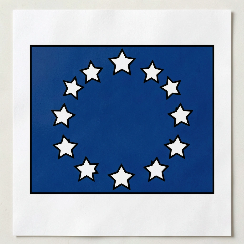 Kontur flagi Unii Europejskiej (duża karta) - Szablony - Unia Europejska