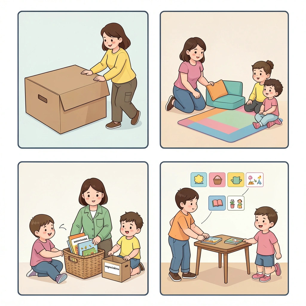 Ilustracja kącika czytelniczego — instrukcja ustawienia - Szablony - Biblioteka