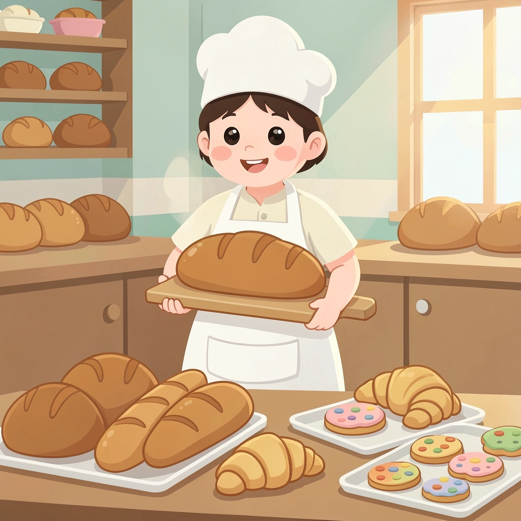 Duża ilustracja: Piekarz i pieczywo - Materiały - Światowy Dzień Pieczenia
