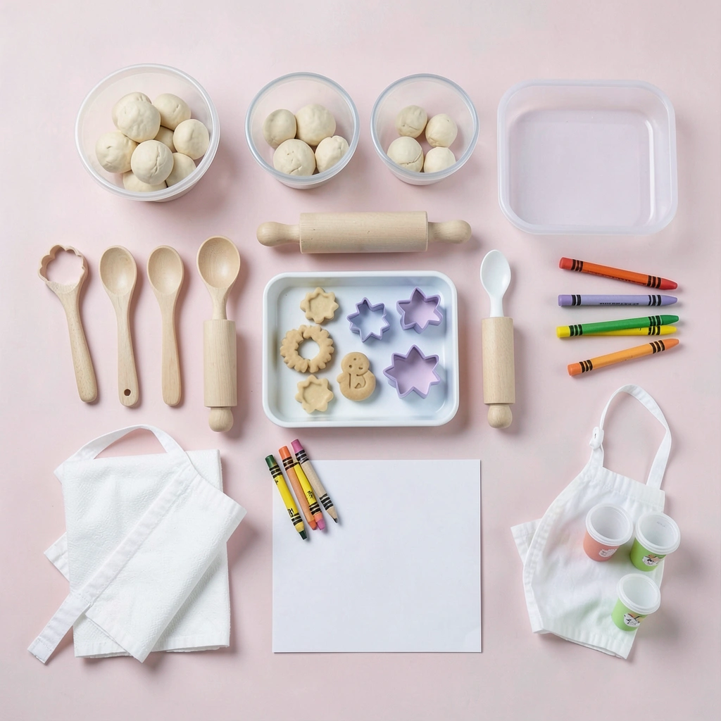 Flatlay materiałów — widok z góry - Szablony - Światowy Dzień Pieczenia