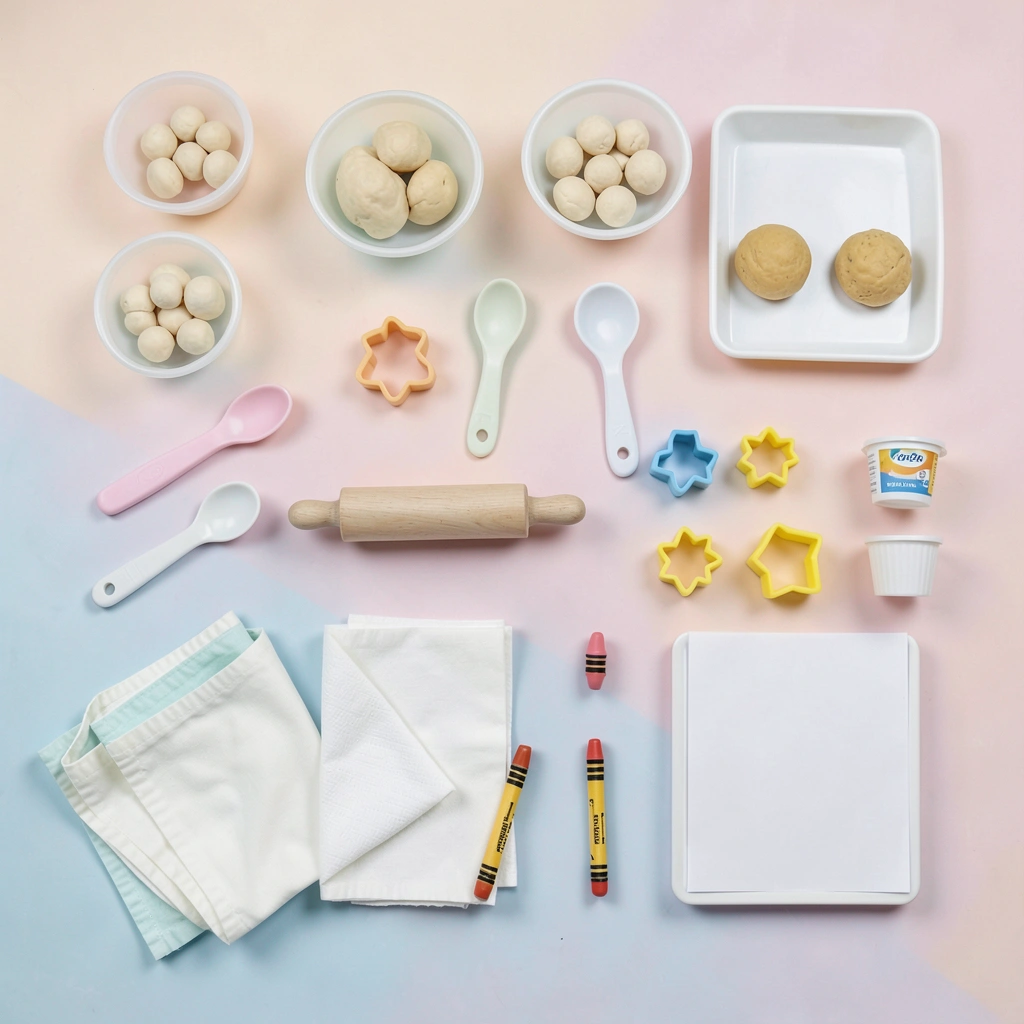 Flatlay materiałów — widok z góry - Szablony - Światowy Dzień Pieczenia