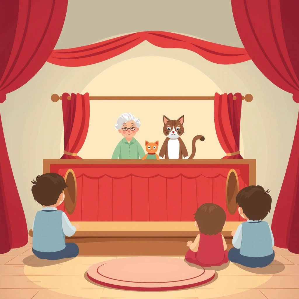 Scena teatrzyku — plakat edukacyjny - Materiały - Dzień Babci