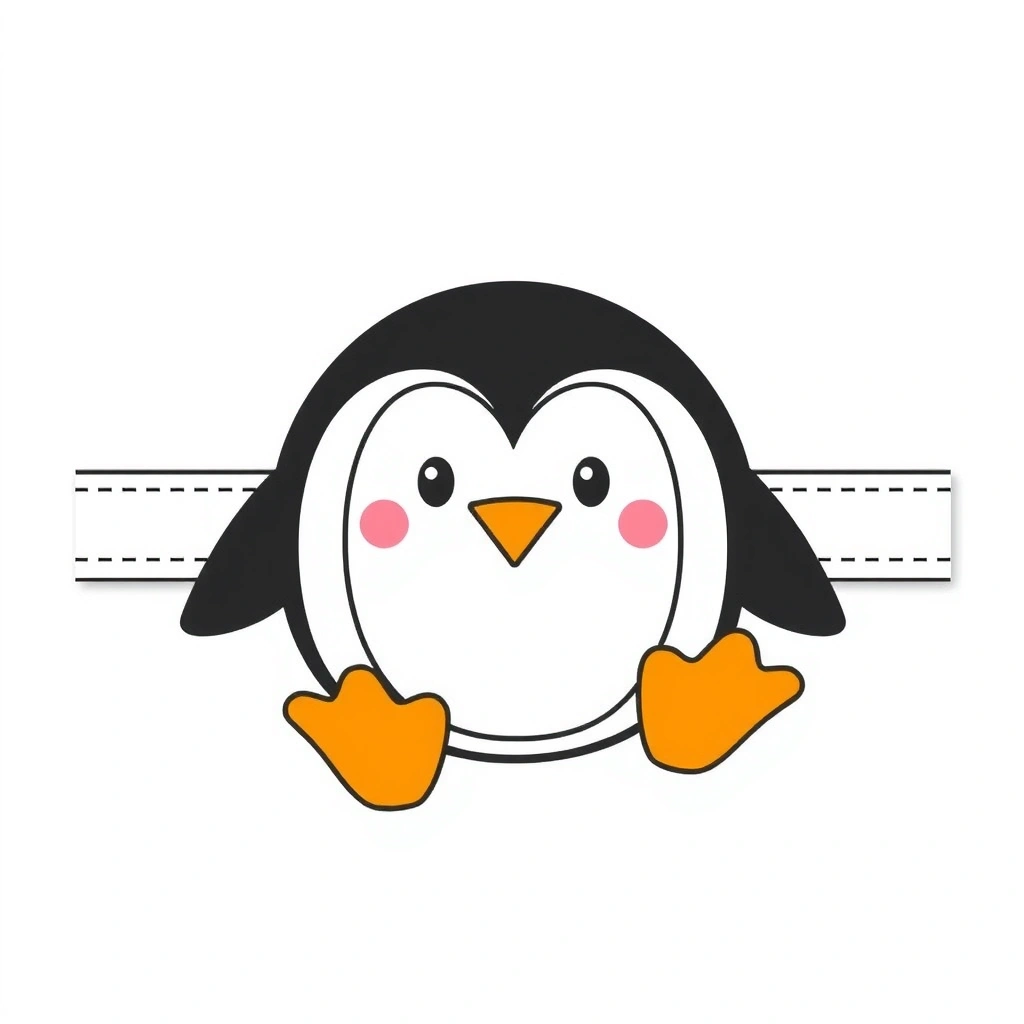 Opaska-headband z pingwinkiem - Szablony - Dzień Pingwina Międzynarodowy