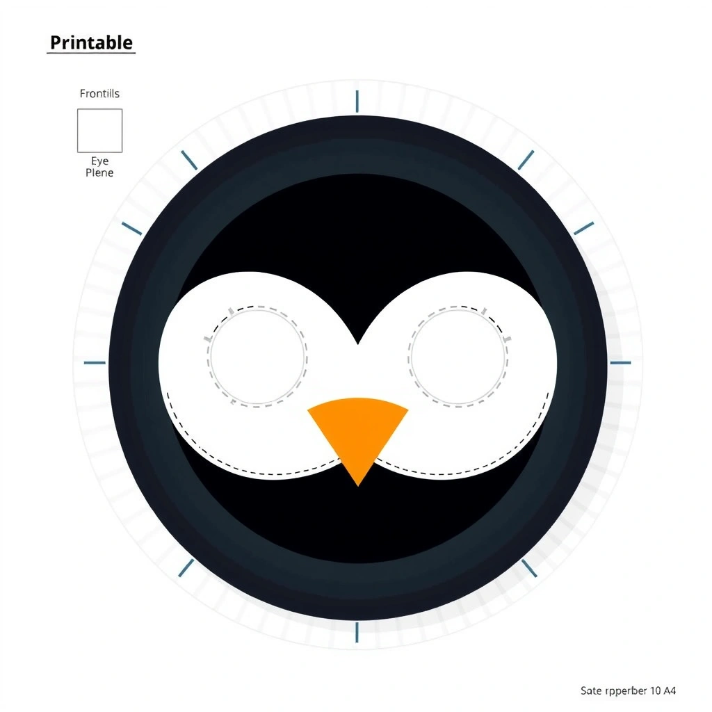 Szablon maski pingwina (papierowy talerzyk) - Szablony - Dzień Pingwina Międzynarodowy