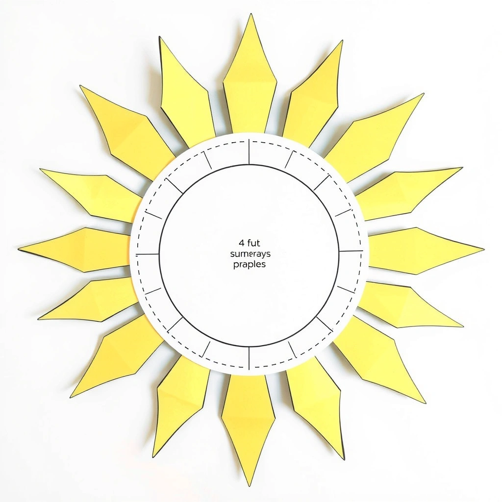 Szablon papierowego słońca - Szablony - Pierwszy Dzień Lata