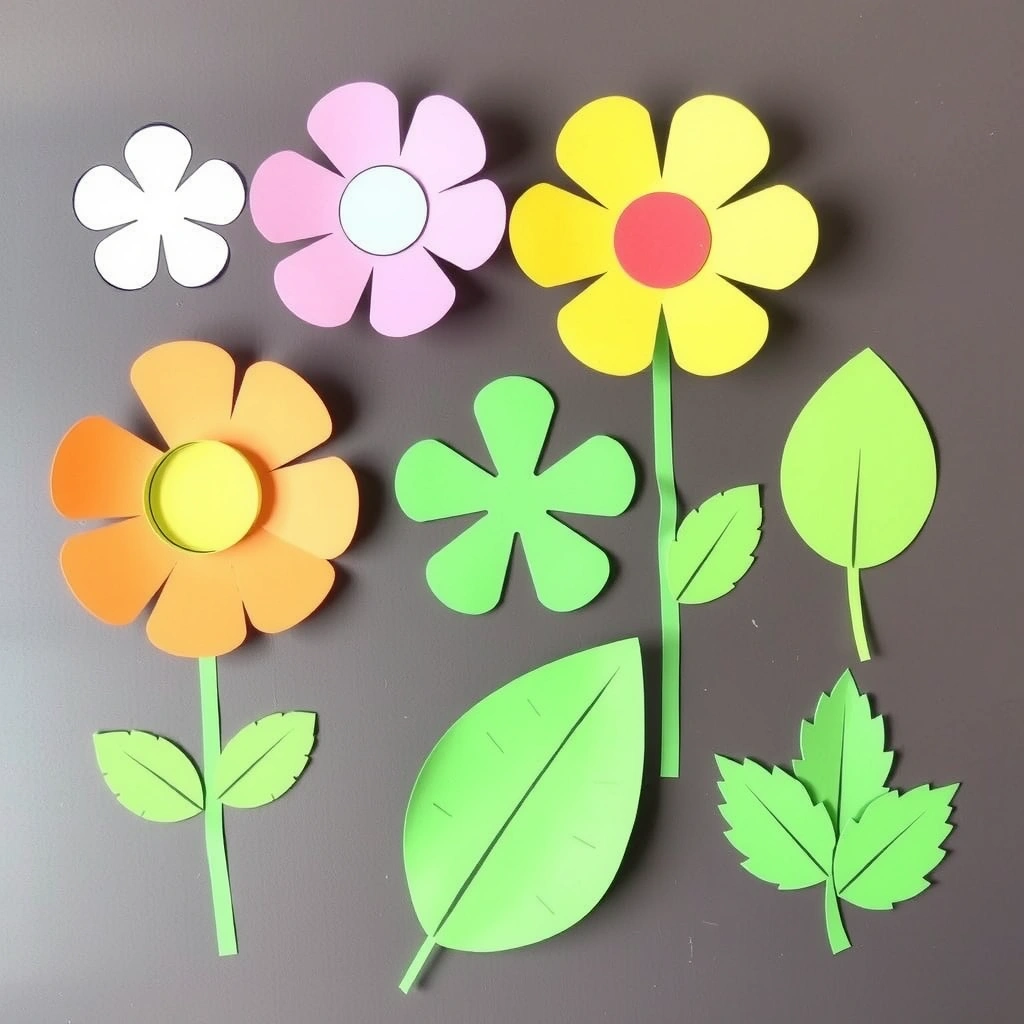 Szablony papierowych kwiatów i liści - Szablony - Pierwszy Dzień Lata