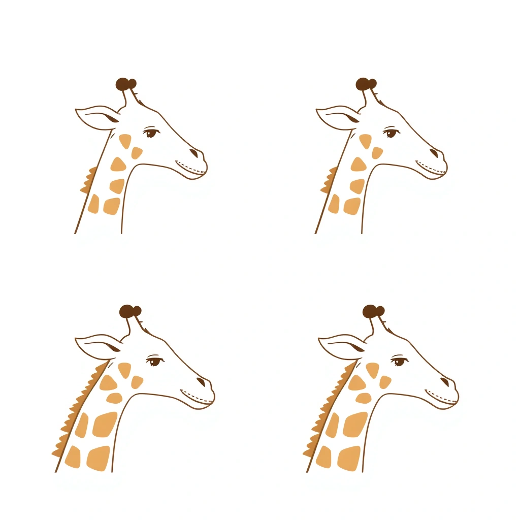 Szablon: sylwetki głów żyrafy do dopasowywania szyi - Szablony - Dzień Żyrafy