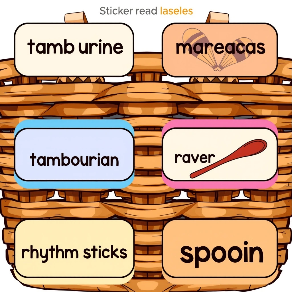 Etykiety i koszyki do losowania instrumentów (szablony) - Szablony - Dzień Muzyki