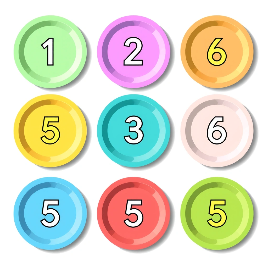 Kartonowe talerzyki z naklejkami 1–5 (szablon) - Szablony - Dzień Muzyki