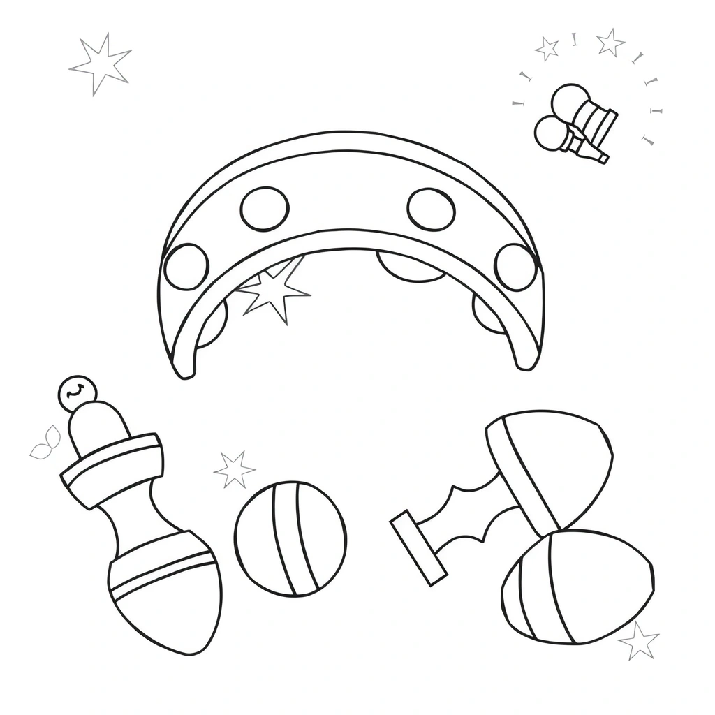 Kolorowanka: instrumenty perkusyjne - Kolorowanki - Dzień Muzyki