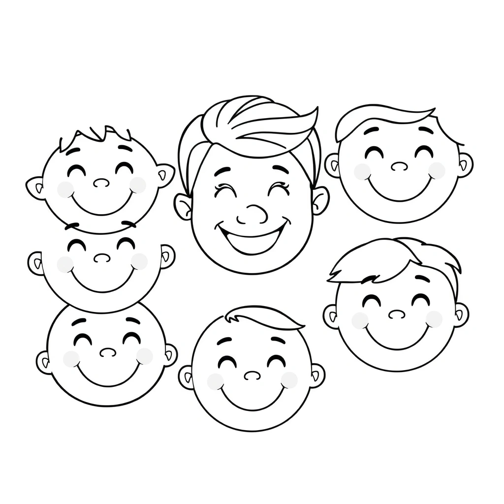 Kolorowanka: Różne uśmiechy - Kolorowanki - Dzień Uśmiechu