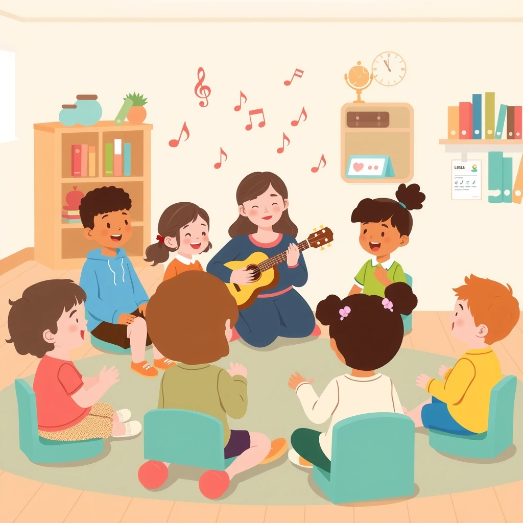 Scena powitalna: Koło dzieci śpiewających - Materiały - Dzień Uśmiechu