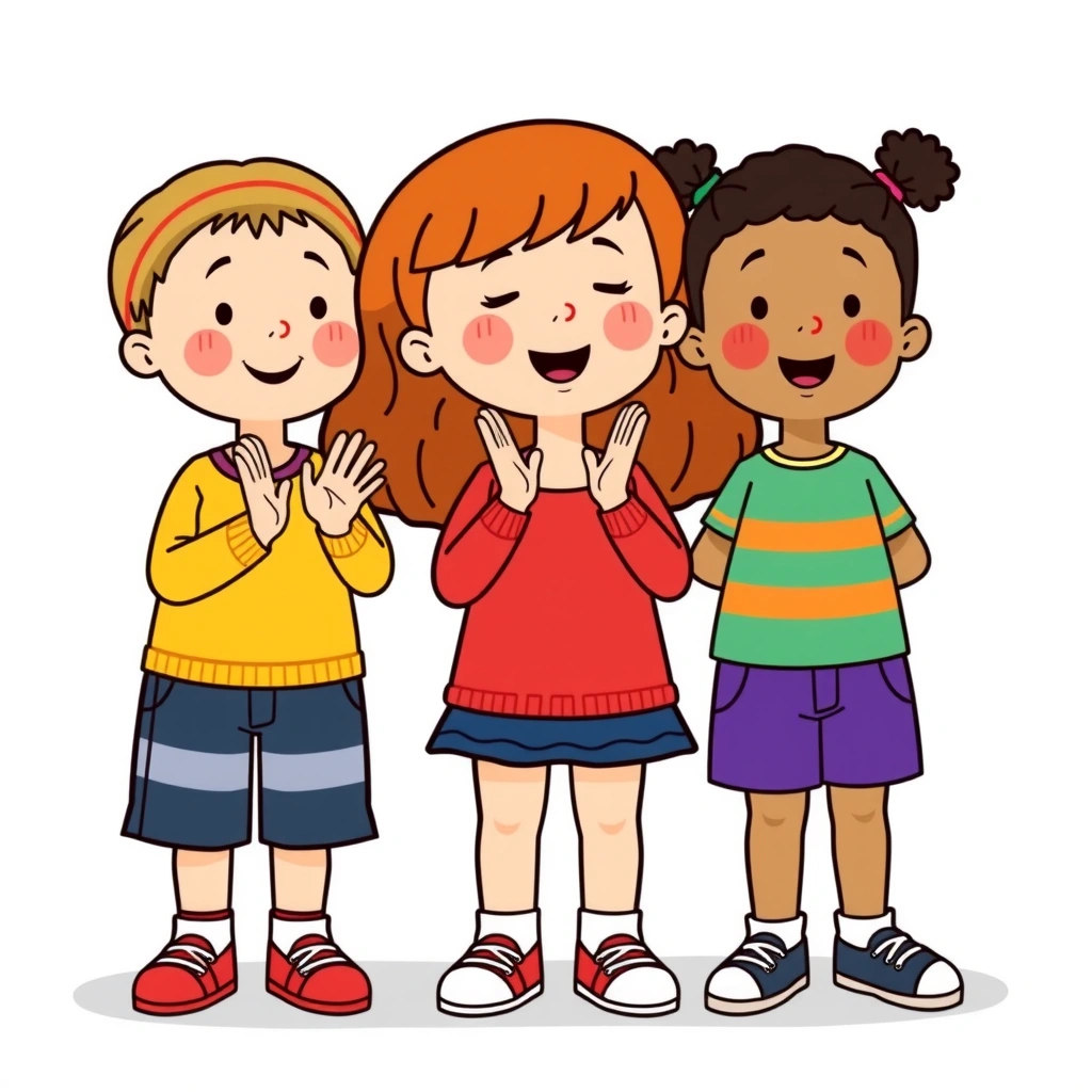 Ilustracja piosenki z gestami — dzieci klaszczą i machają - Materiały - Dzień Dziecka