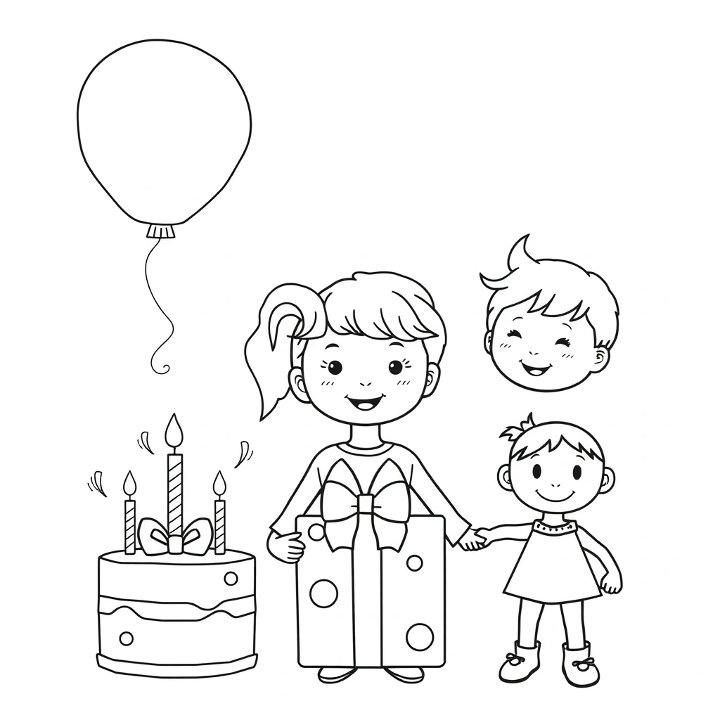Strona kolorowanki — proste kontury dla 3–4 latków - Kolorowanki - Dzień Dziecka