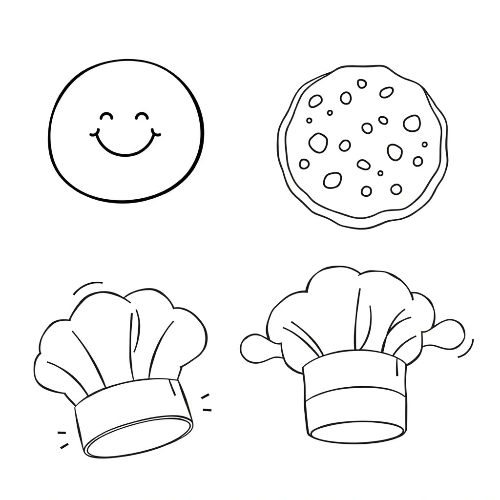 Kolorowanki: bułeczka, ciasteczko, wałek - Kolorowanki - Dzień Piekarza i Cukiernika