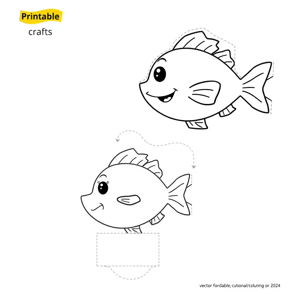 Szablon: Rybka na patyczku do wydruku - Szablony - Dzień Ryby