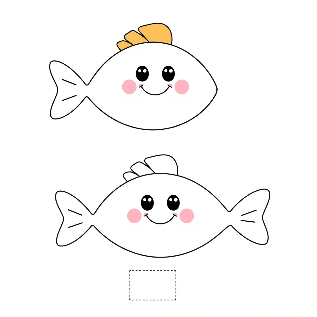 Szablon: Rybka na patyczku do wydruku - Szablony - Dzień Ryby