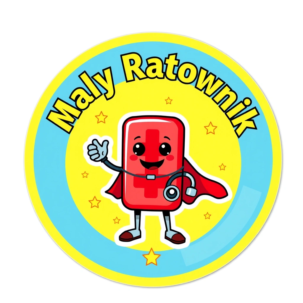 Naklejka: Odznaka 'Mały Ratownik' - Materiały - Dzień Pierwszej Pomocy