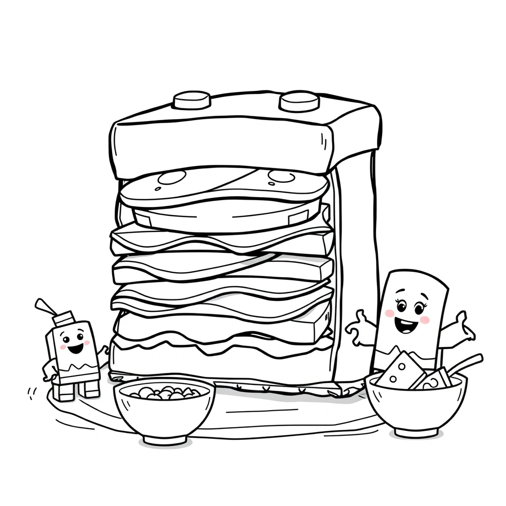 Kolorowanka — klockowa kanapka - Kolorowanki - Dzień Klocków LEGO