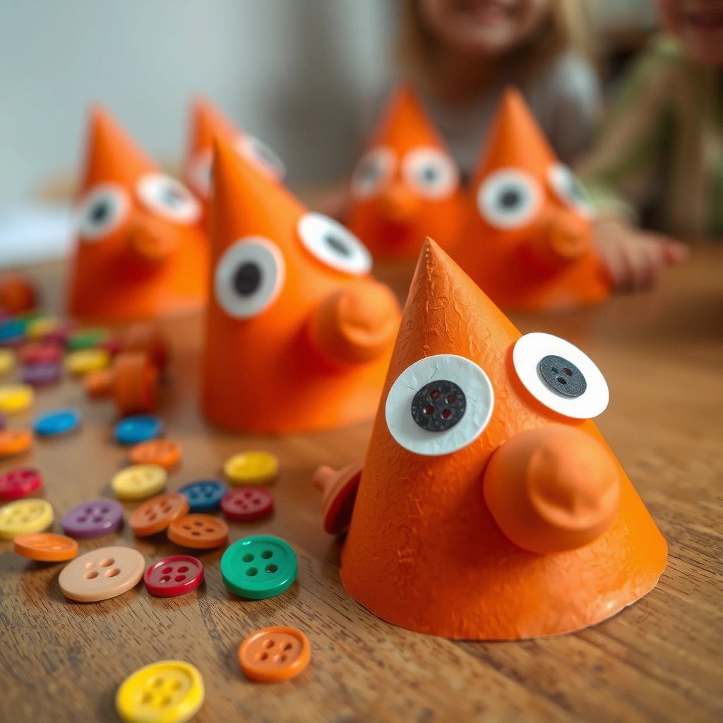 Detale do ozdoby — nos i guziki (zbliżenie) - Materiały - Dzień Bałwana (grudzień)