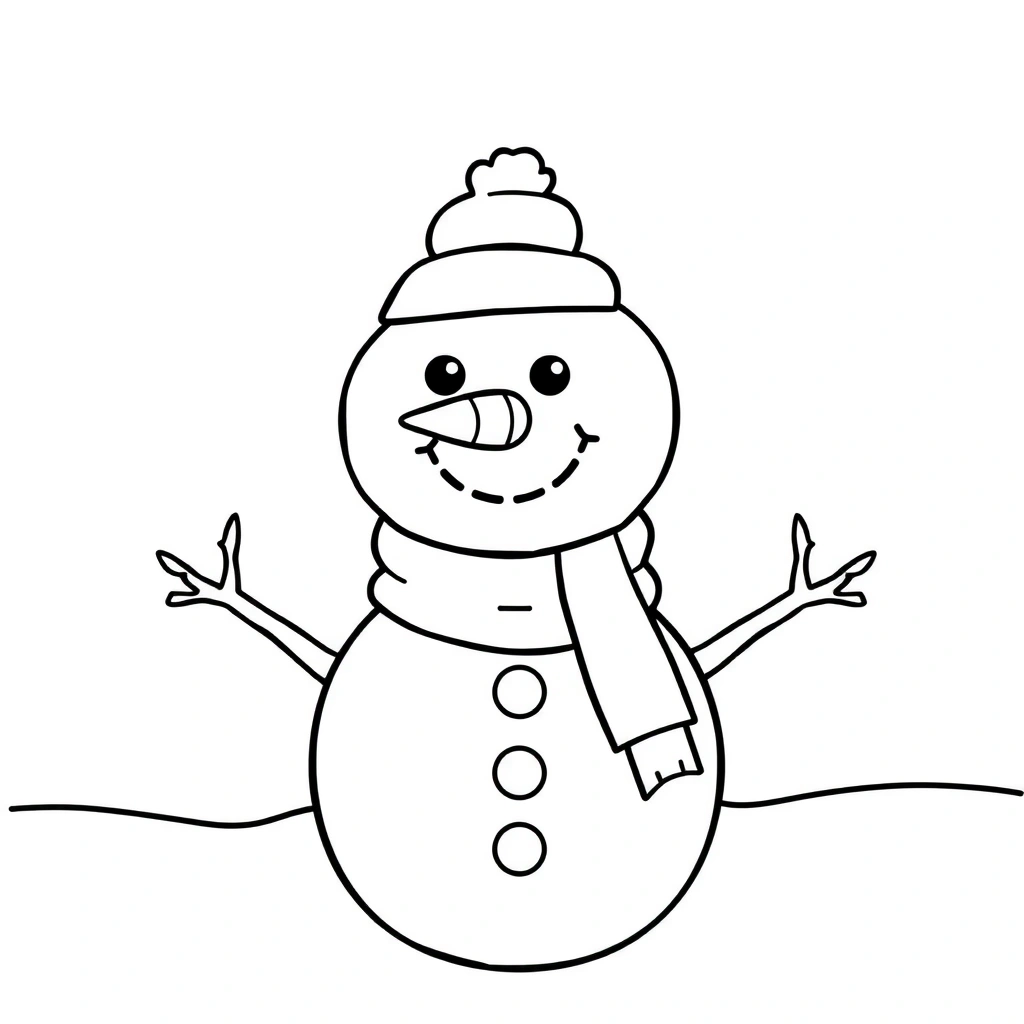 Strona do kolorowania — Bałwan - Kolorowanki - Dzień Bałwana (grudzień)