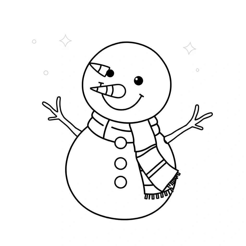 Strona do kolorowania — Bałwan - Kolorowanki - Dzień Bałwana (grudzień)