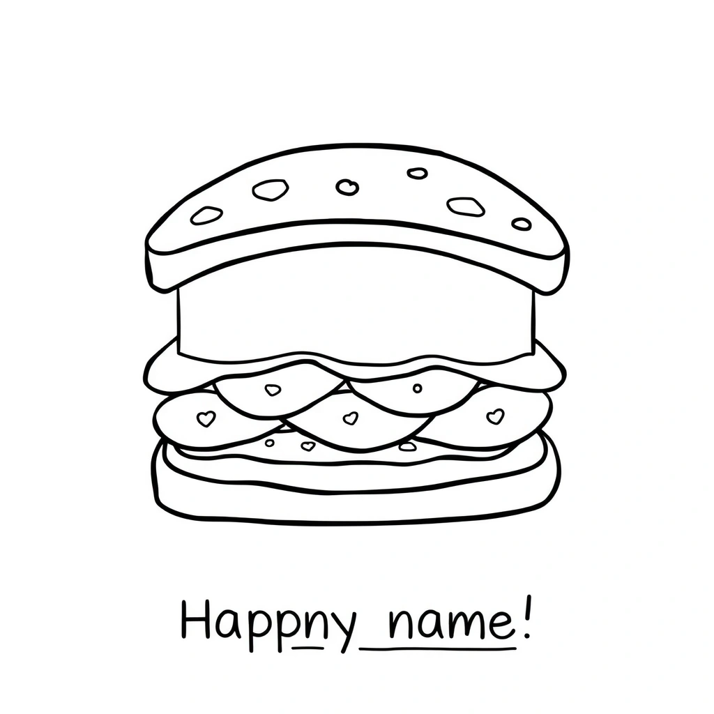 Kolorowanka — kanapka w kształcie znaczka - Kolorowanki - Dzień Znaczka Pocztowego