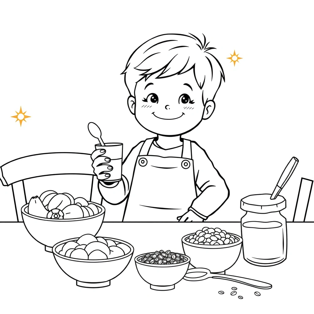 Kolorowanka — Mały chemik z kubeczkiem - Kolorowanki - Dzień Chemika