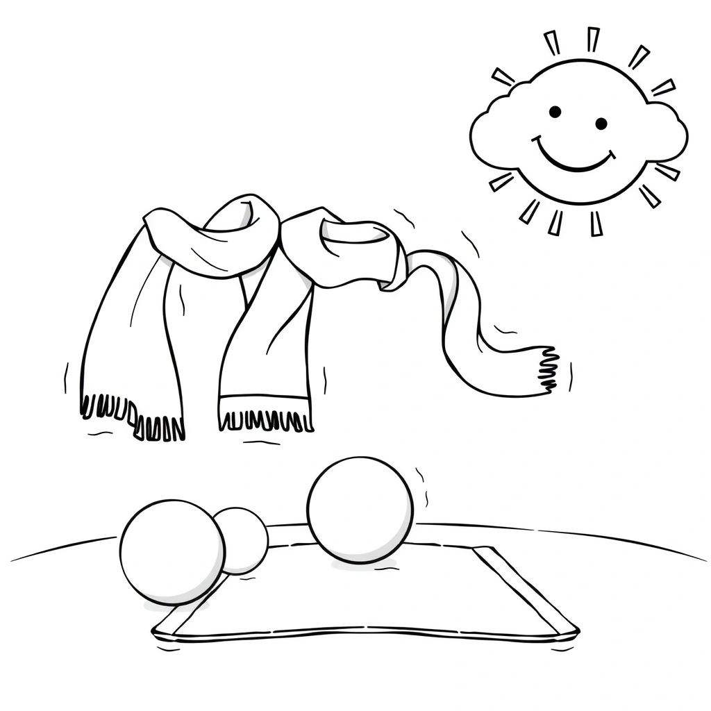 Kolorowanka — chustki i piłeczki - Kolorowanki - Dzień Sportu