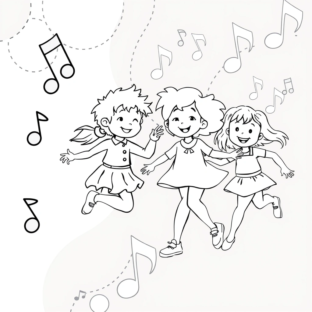 Kolorowanka: Kropkowy taniec - Kolorowanki - Dzień Kropki