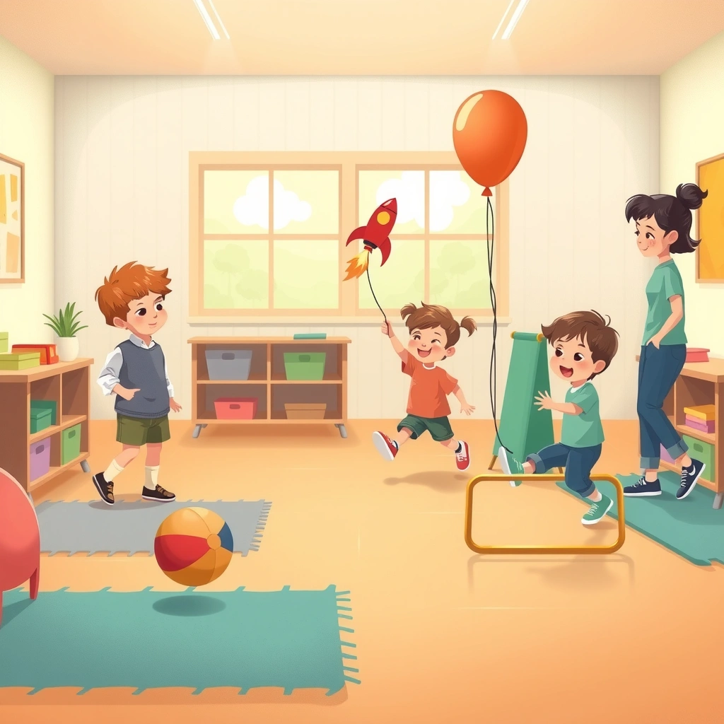 Ilustracja referencyjna — dzieci wykonują eksperymenty - Materiały - Dzień Sportu