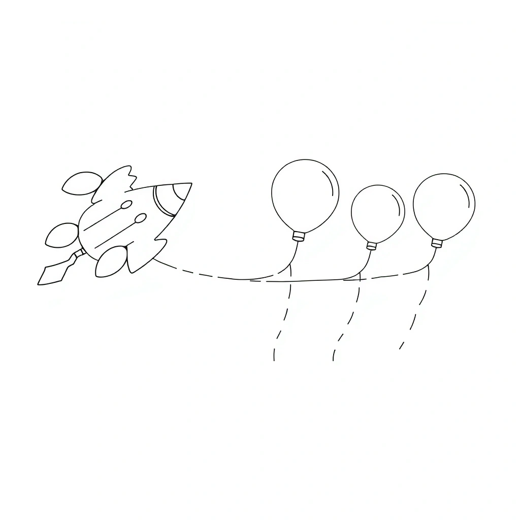 Kolorowanka — Balonowa rakieta - Kolorowanki - Dzień Sportu