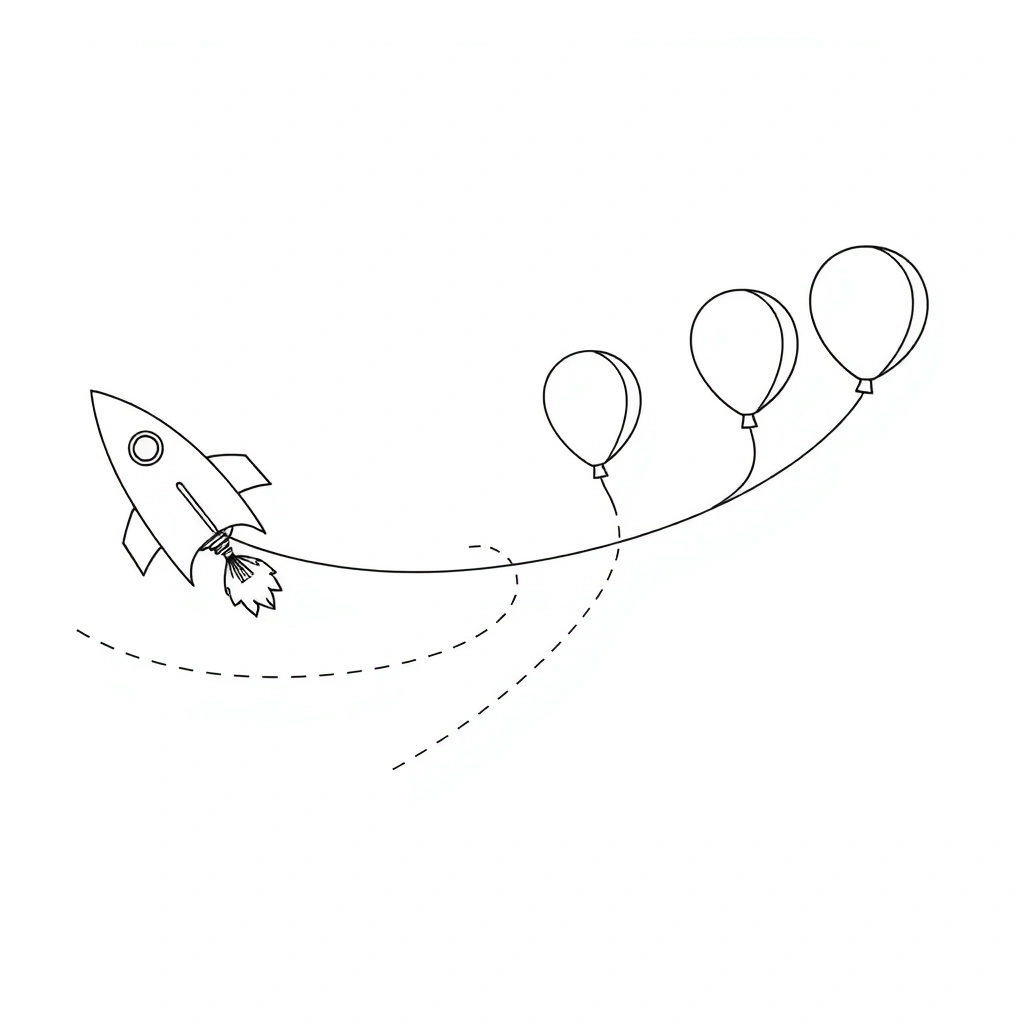 Kolorowanka — Balonowa rakieta - Kolorowanki - Dzień Sportu