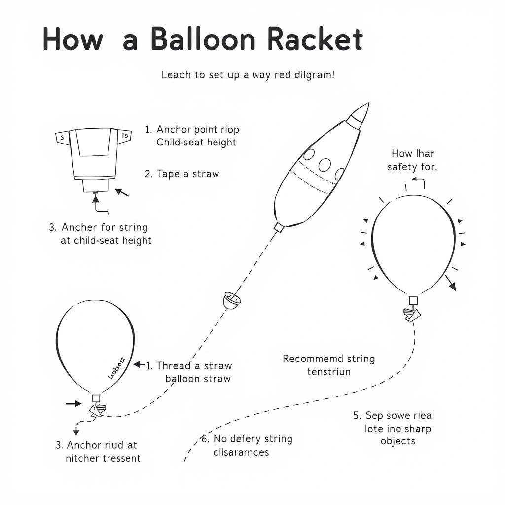 Schemat montażu — Balonowa rakieta dla nauczyciela - Szablony - Dzień Sportu