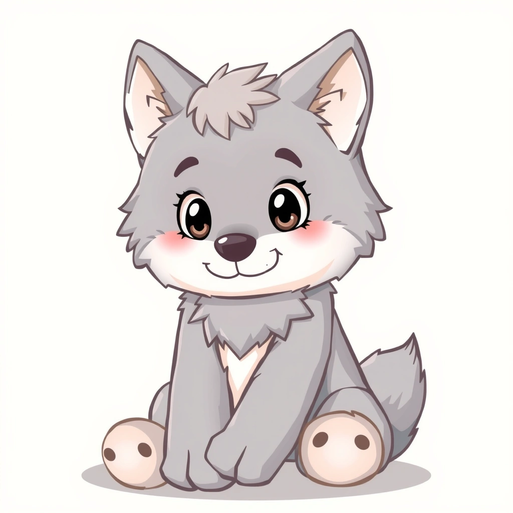 Ilustracja: Miękka maskotka wilka (do prezentacji) - Materiały - Dzień Czerwonego Kapturka