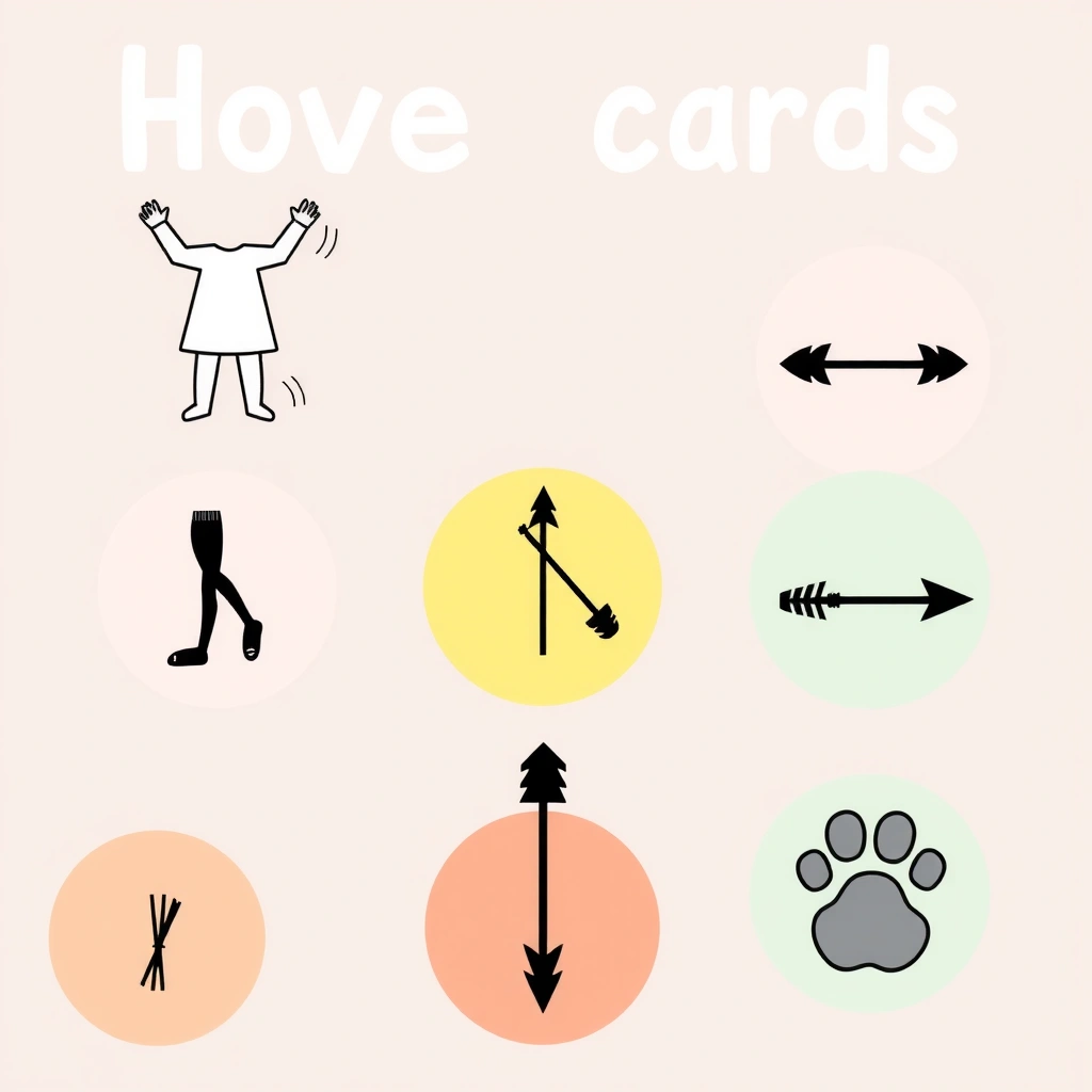 Karty ruchów dla dzieci (duże ikony) - Szablony - Dzień Czerwonego Kapturka