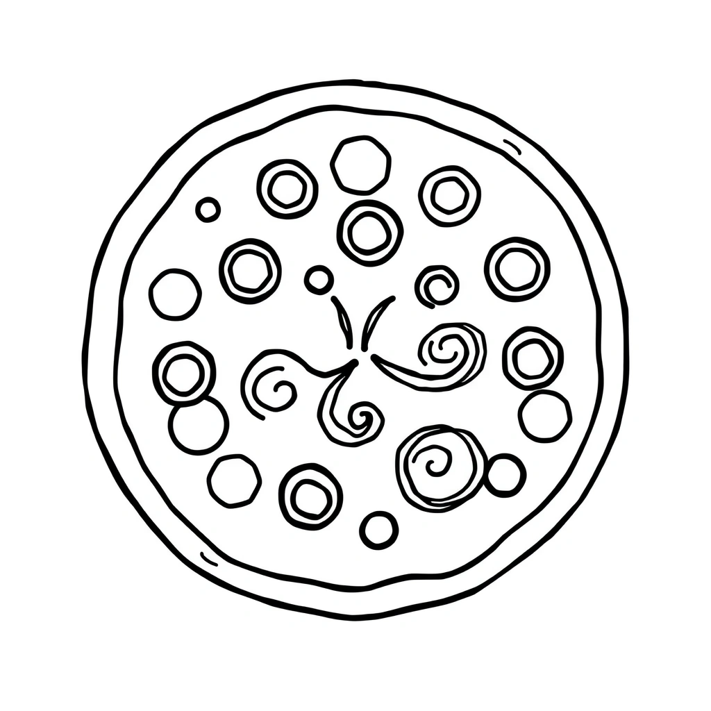 Kolorowanka: Wirująca Pizza - Kolorowanki - Dzień Pizzy