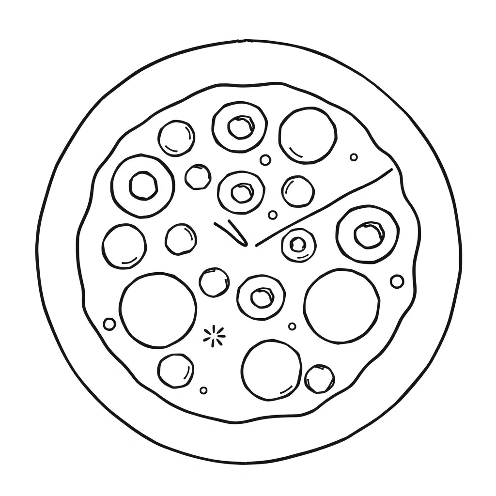 Kolorowanka: Wirująca Pizza - Kolorowanki - Dzień Pizzy