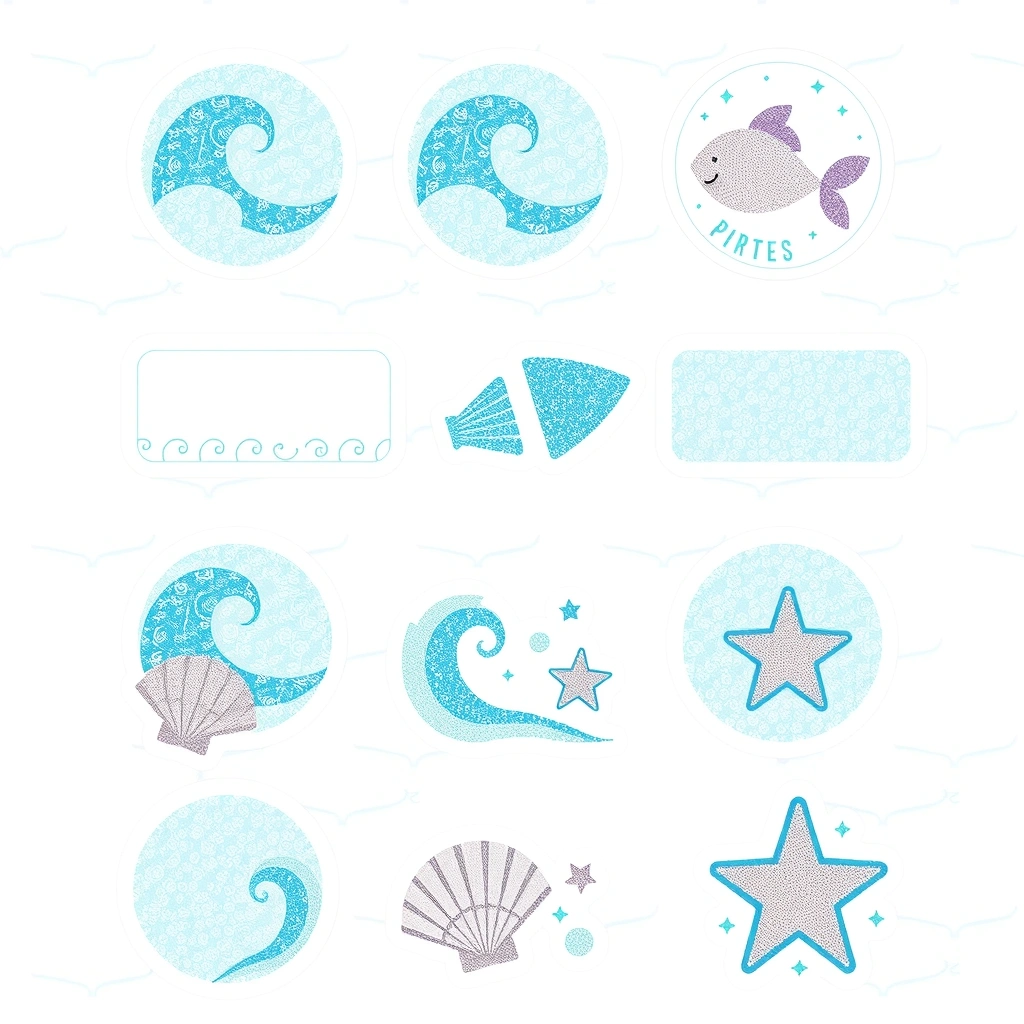 Etykiety do butelek sensorycznych (szablon naklejek) - Szablony - Dzień Łodzi Podwodnej