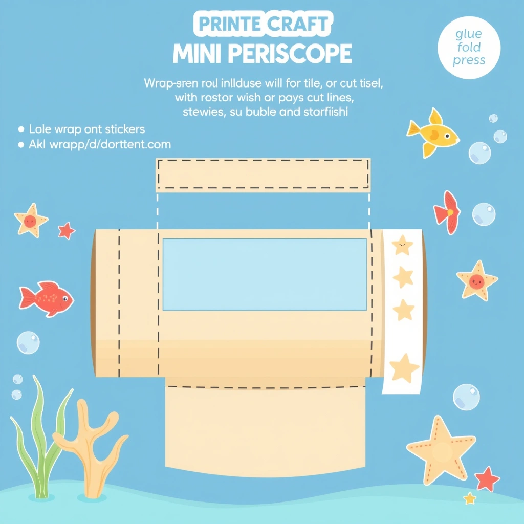 Szablon mini-peryskopu (rolka do dekoracji) - Szablony - Dzień Łodzi Podwodnej