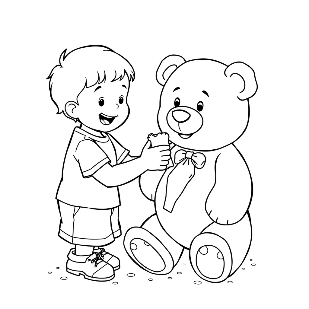 Kolorowanka: Mały ratownik z pluszakiem - Kolorowanki - Dzień Pierwszej Pomocy