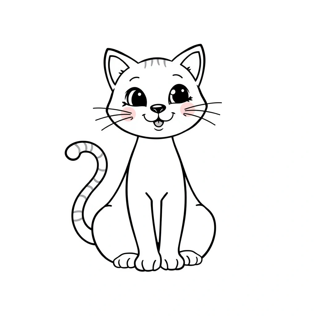 Kolorowanka: kotek do pokolorowania - Kolorowanki - Dzień Kota (międzynarodowy)