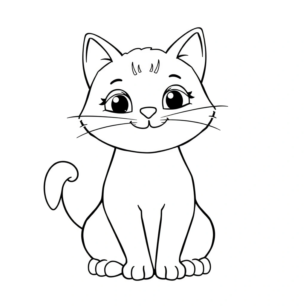 Kolorowanka: kotek do pokolorowania - Kolorowanki - Dzień Kota (międzynarodowy)