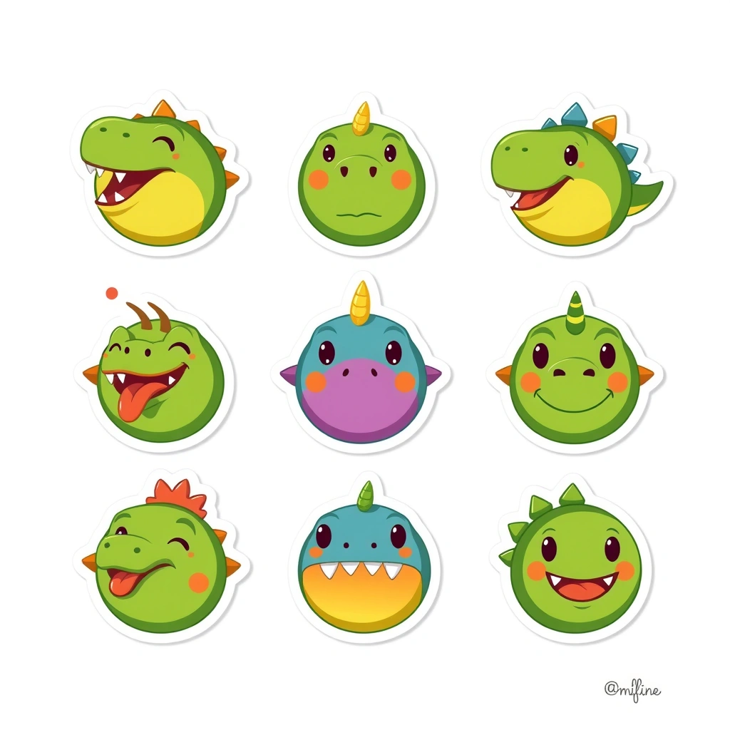 Arkusz naklejek: emotki dino - Materiały - Dzień Dinozaura