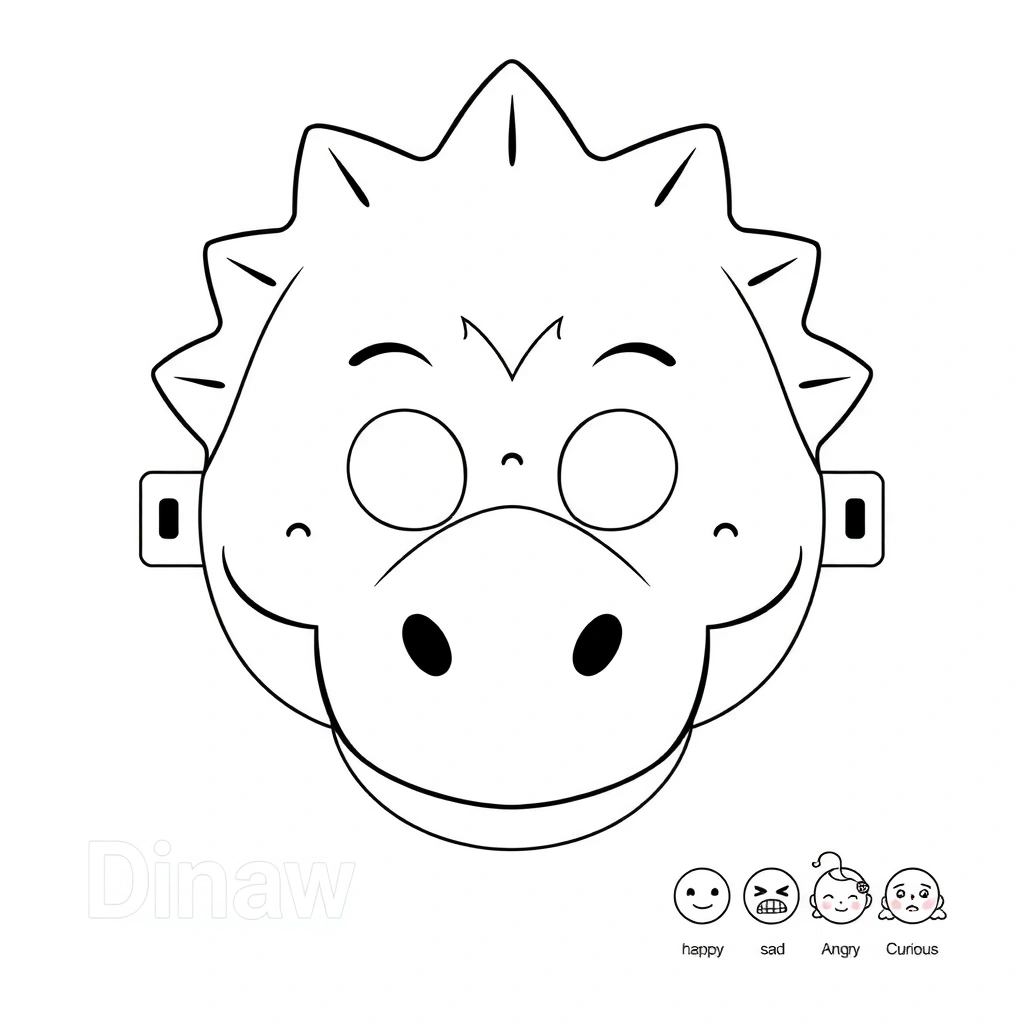 Maska emocji - baza dino - Szablony - Dzień Dinozaura