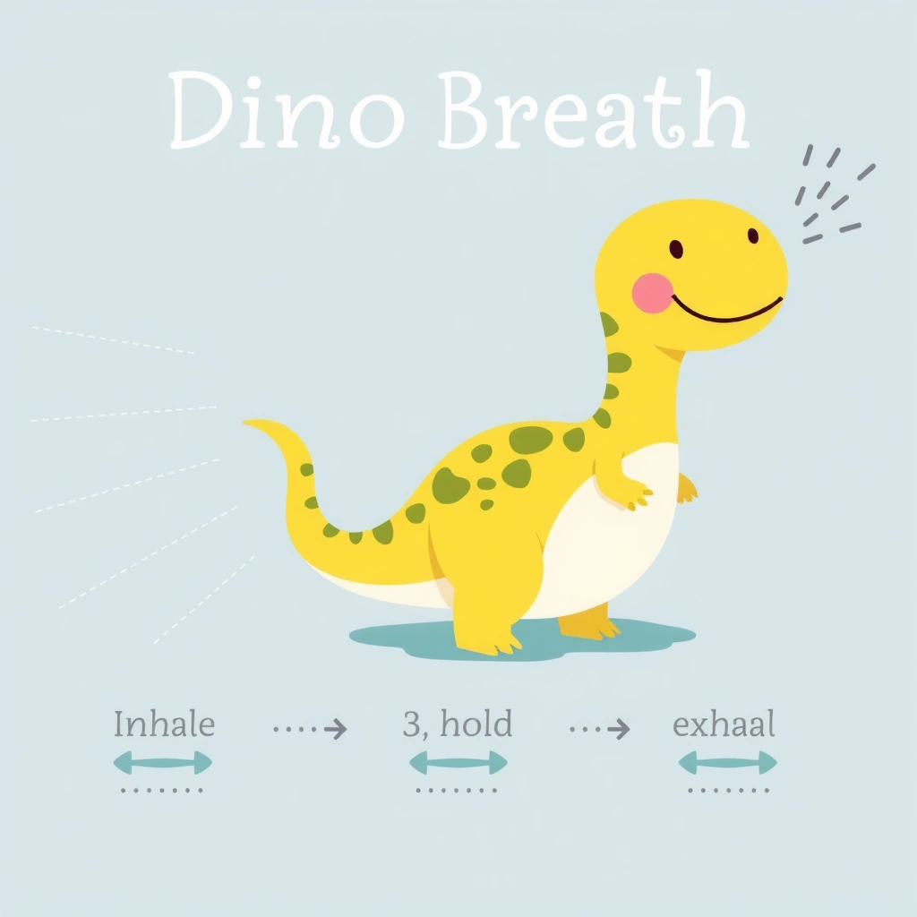 Plakat ćwiczenia 'Dino-oddech' - Szablony - Dzień Dinozaura