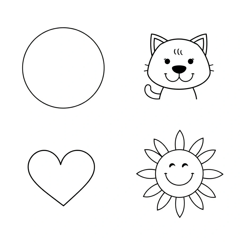 Strony do kolorowania — duże proste kształty - Kolorowanki - Dzień Książki