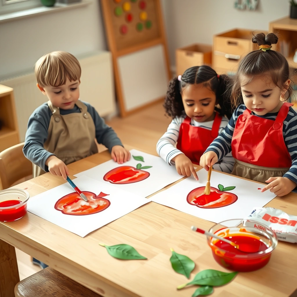 Dzieci malujące palcami — zdjęcie akcji - Materiały - Dzień Czerwonej Papryki